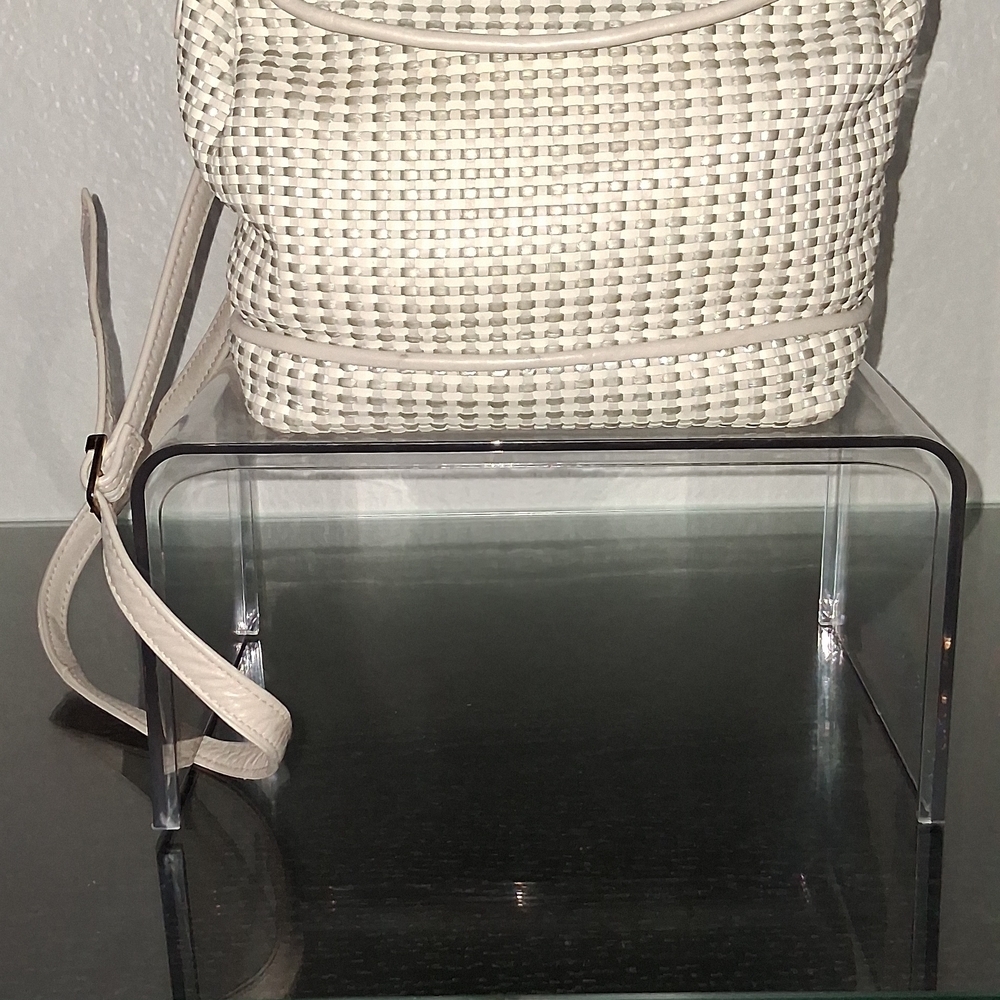 GANSON Chic Cream and Gray  Woven Women's Backpack - Picture 4 of 16